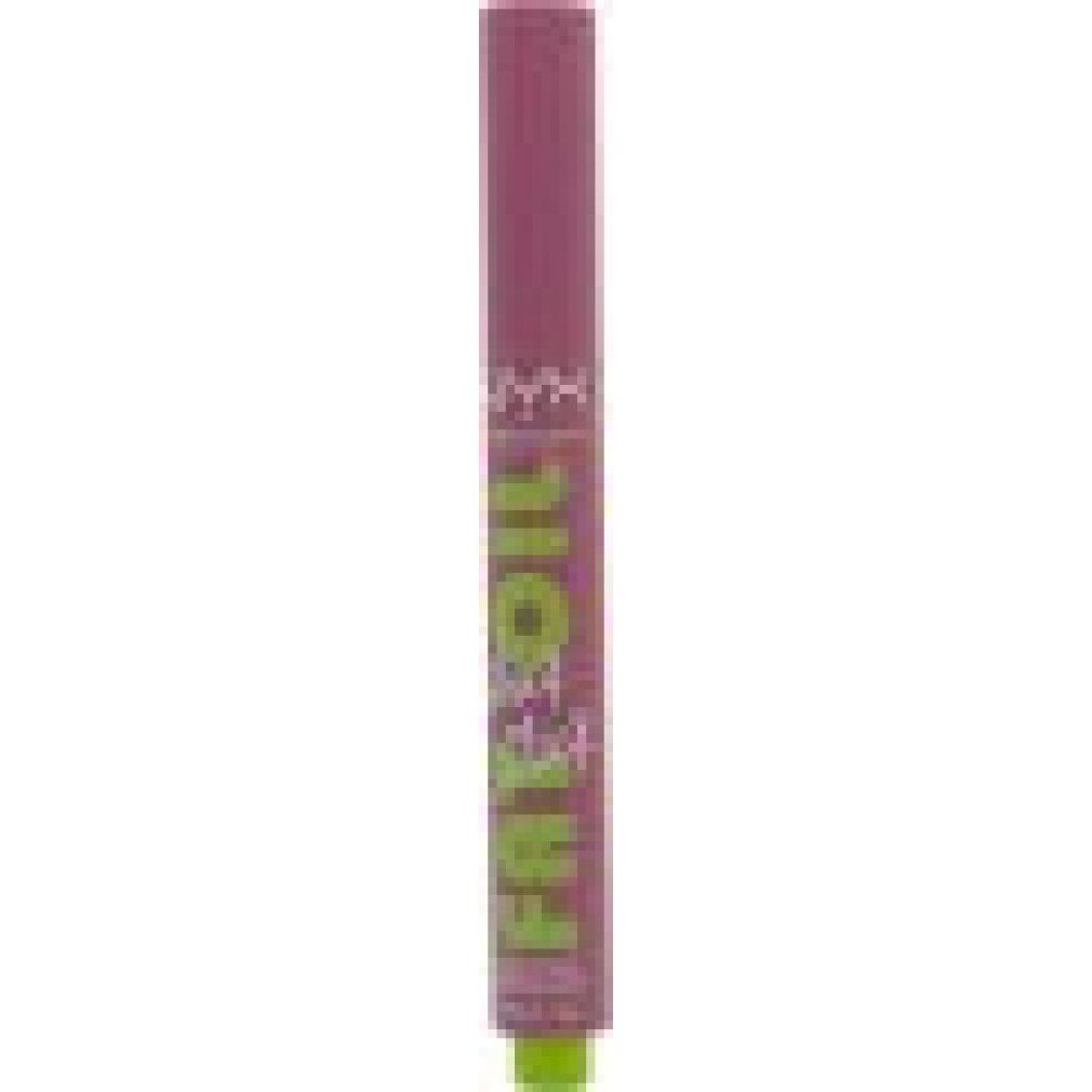 Stick olio labbra. Stick rosa con punta verde. Scritta: FAT OIL slick click, NYX Professional Makeup.