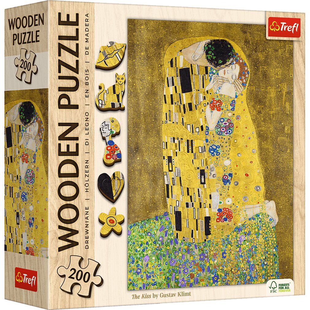 Puzzle in legno trefl: Gustav Klimt - Il bacio 200 pezzi