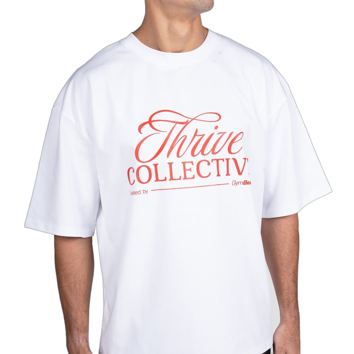 GymBeam Maglietta uomo Thrive oversize modello White