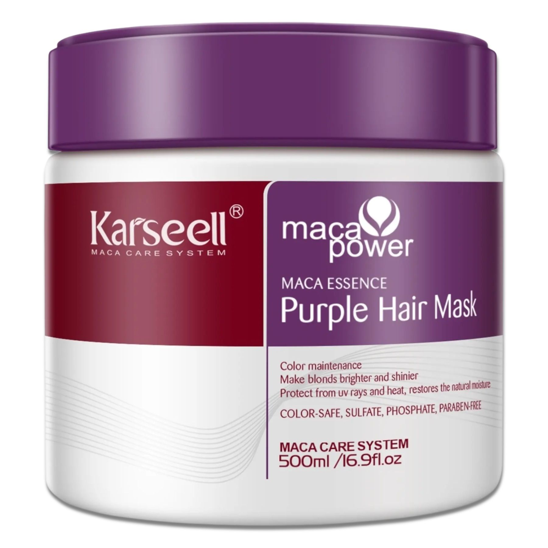Karseell  Maschera per capelli viola per capelli biondi, decolorati e grigi