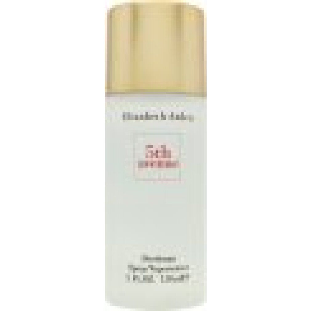Spray deodorante Elizabeth Arden. Flacone bianco, tappo dorato. Scritta: 5th avenue, Deodorant Spray/Vaporisateur, 1 FL.OZ. 150ml.