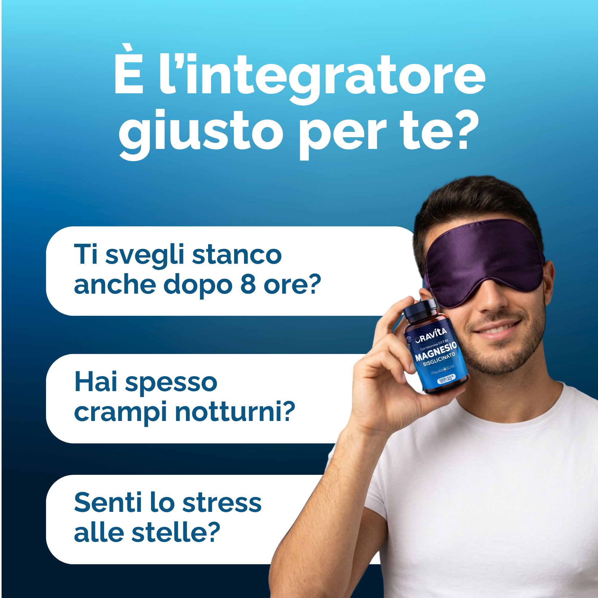 Oravita Magnesio Bisglicinato 450mg + Vitamina D3 B6
