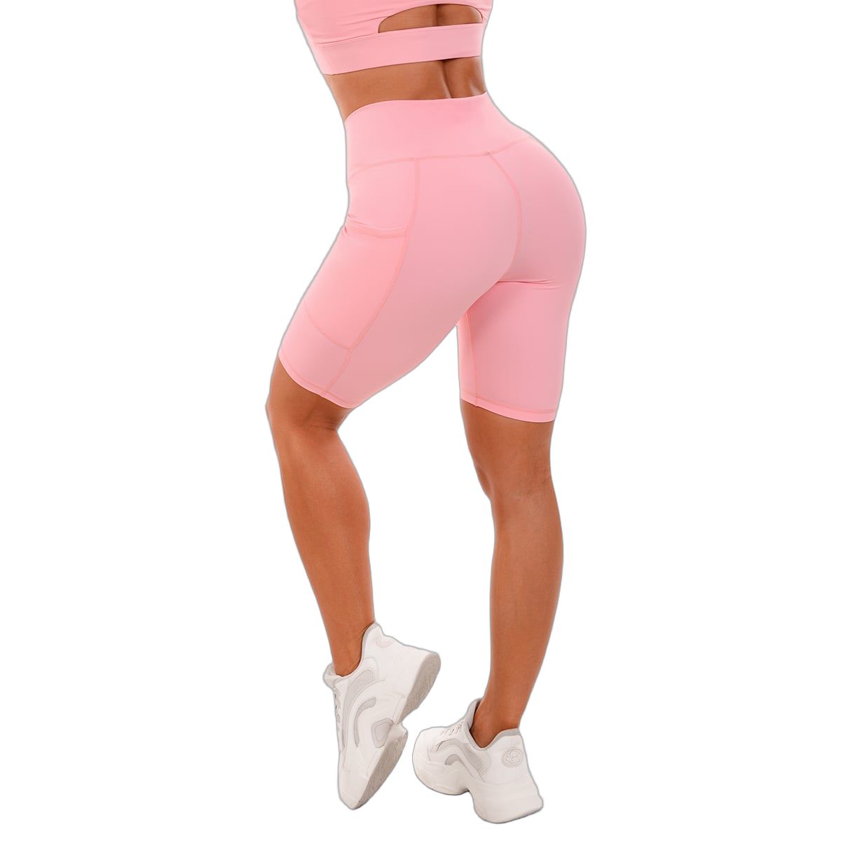 GymBeam Pantaloncini biker donna vita alta slim Pink