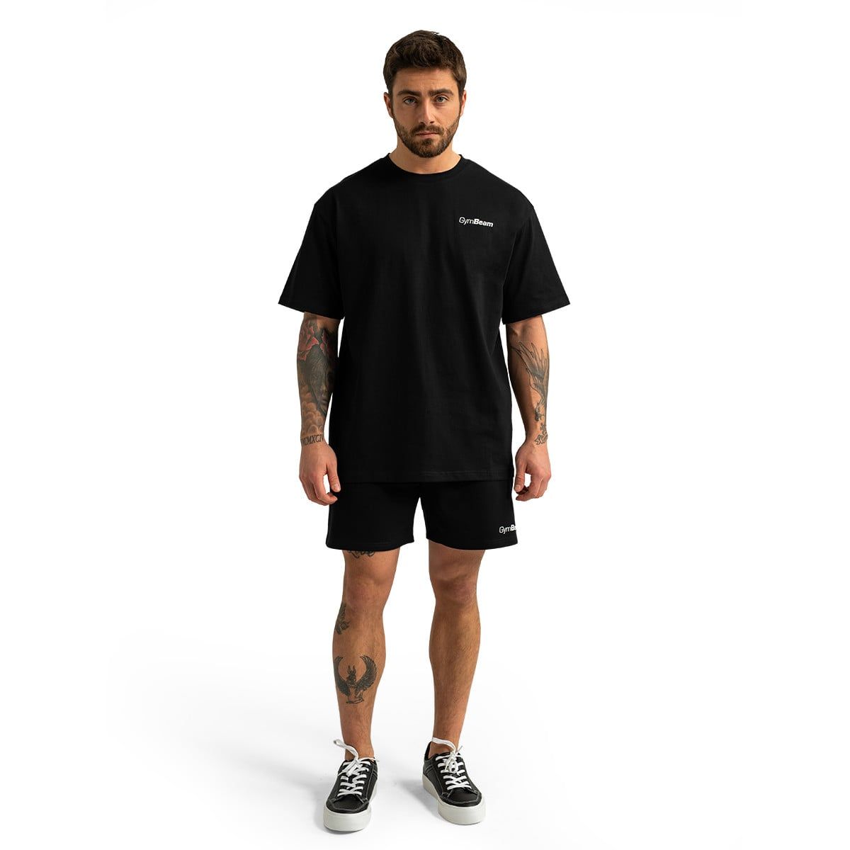 GymBeam T-shirt uomo oversize Limitless Black in cotone