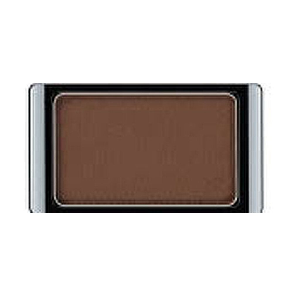 Ombretto marrone in confezione rettangolare con cornice nera e bordo argentato.