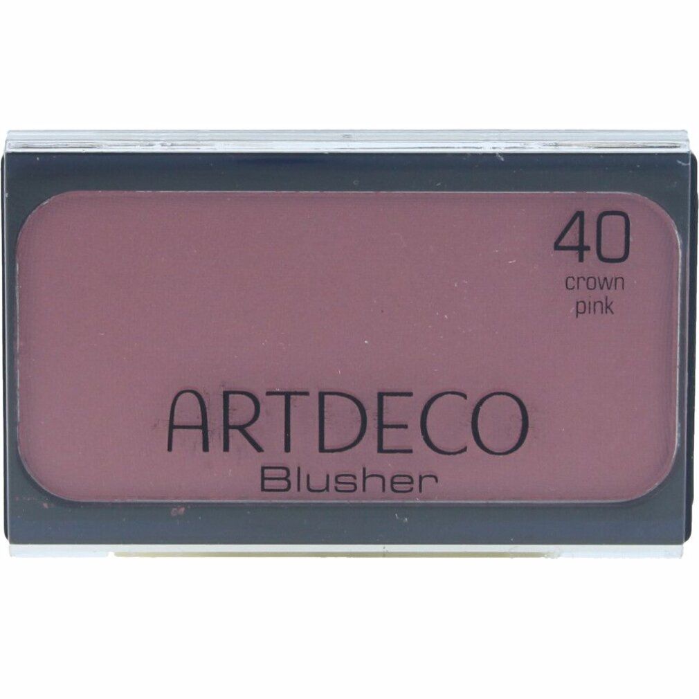 Fard ARTDECO in confezione rettangolare. Tonalità 40, rosa corona. Scritta nera su sfondo rosa.