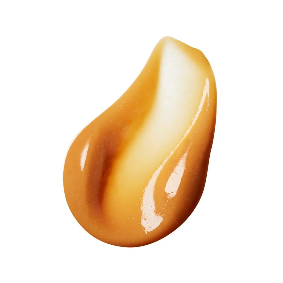 Sostanza gelatinosa, marrone chiaro, su sfondo bianco. Forma a goccia.