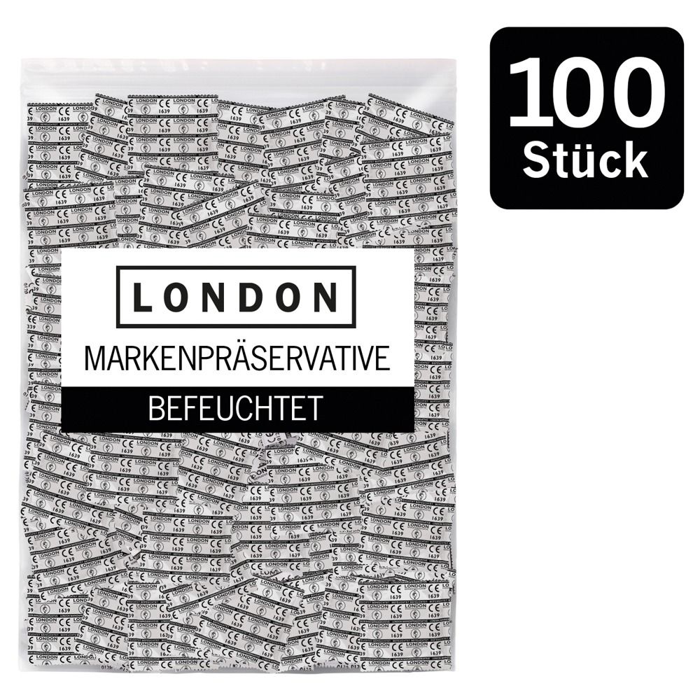 Confezione da 100 preservativi London lubrificati.