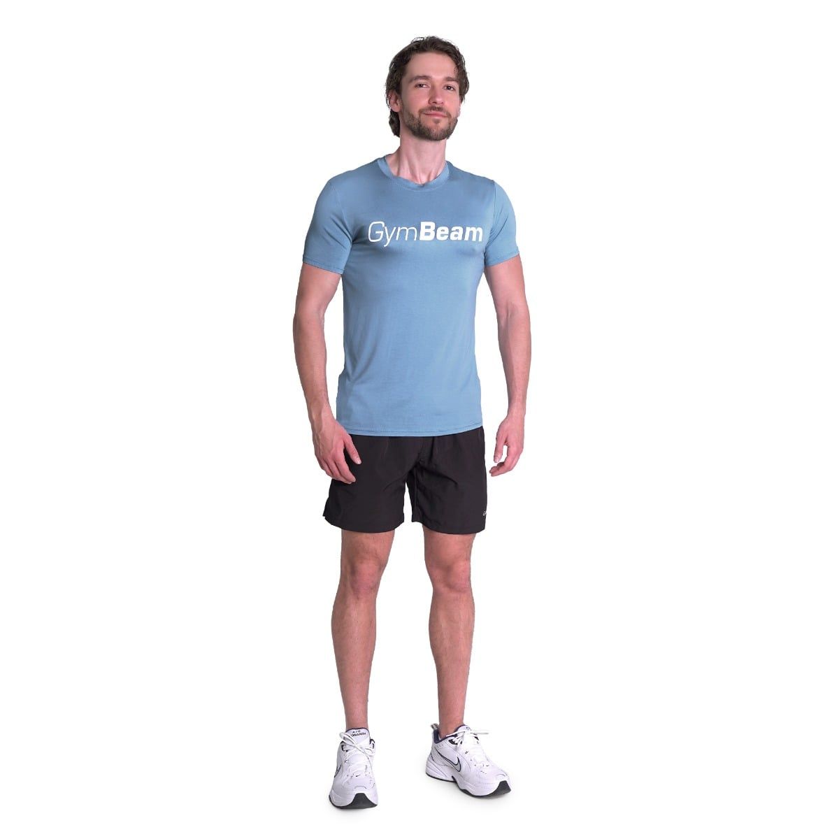 GymBeam T-shirt uomo Essence regular fit a manica corta in viscosa ed elastan blu