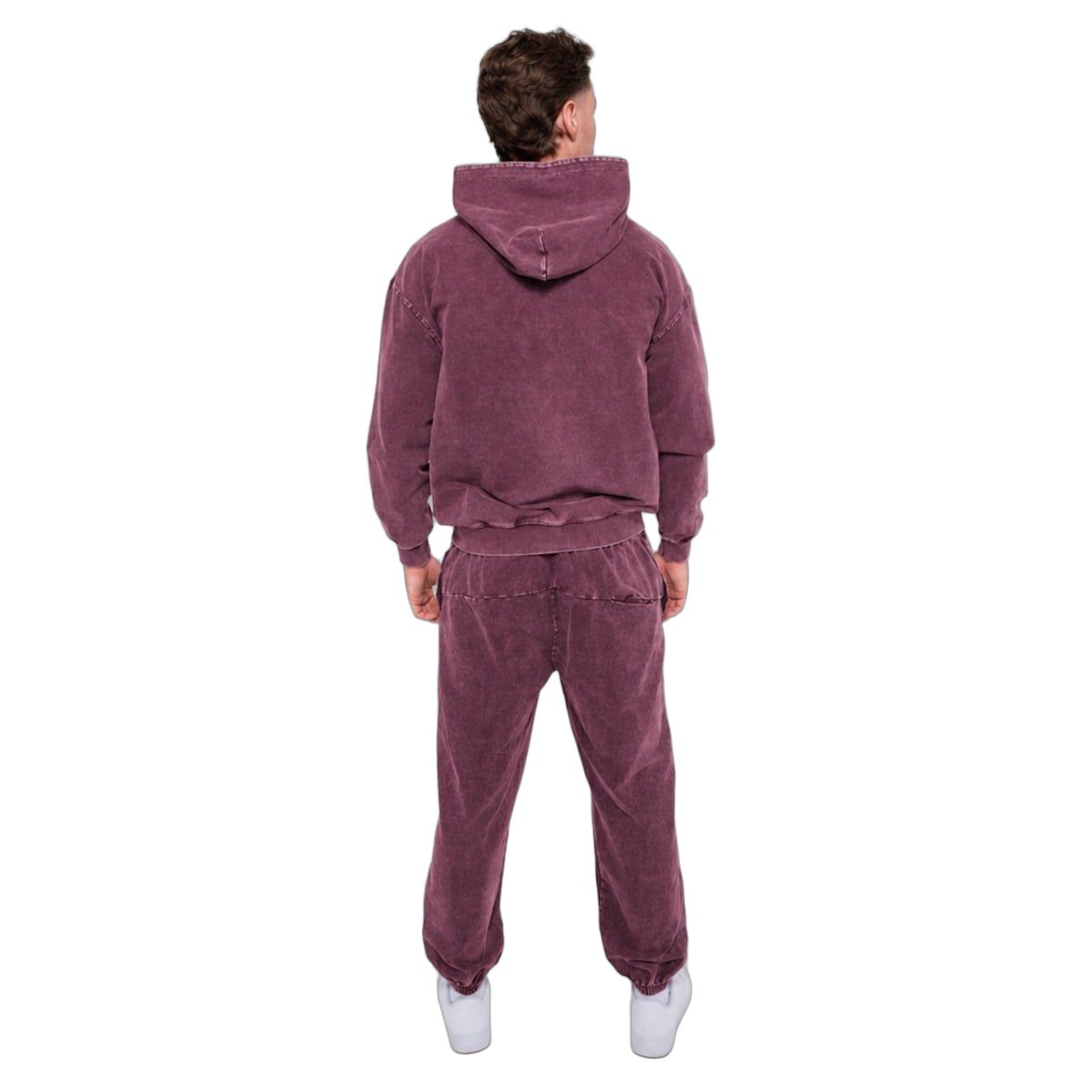 GymBeam Felpa uomo Abyss regular con cappuccio e zip Raisin