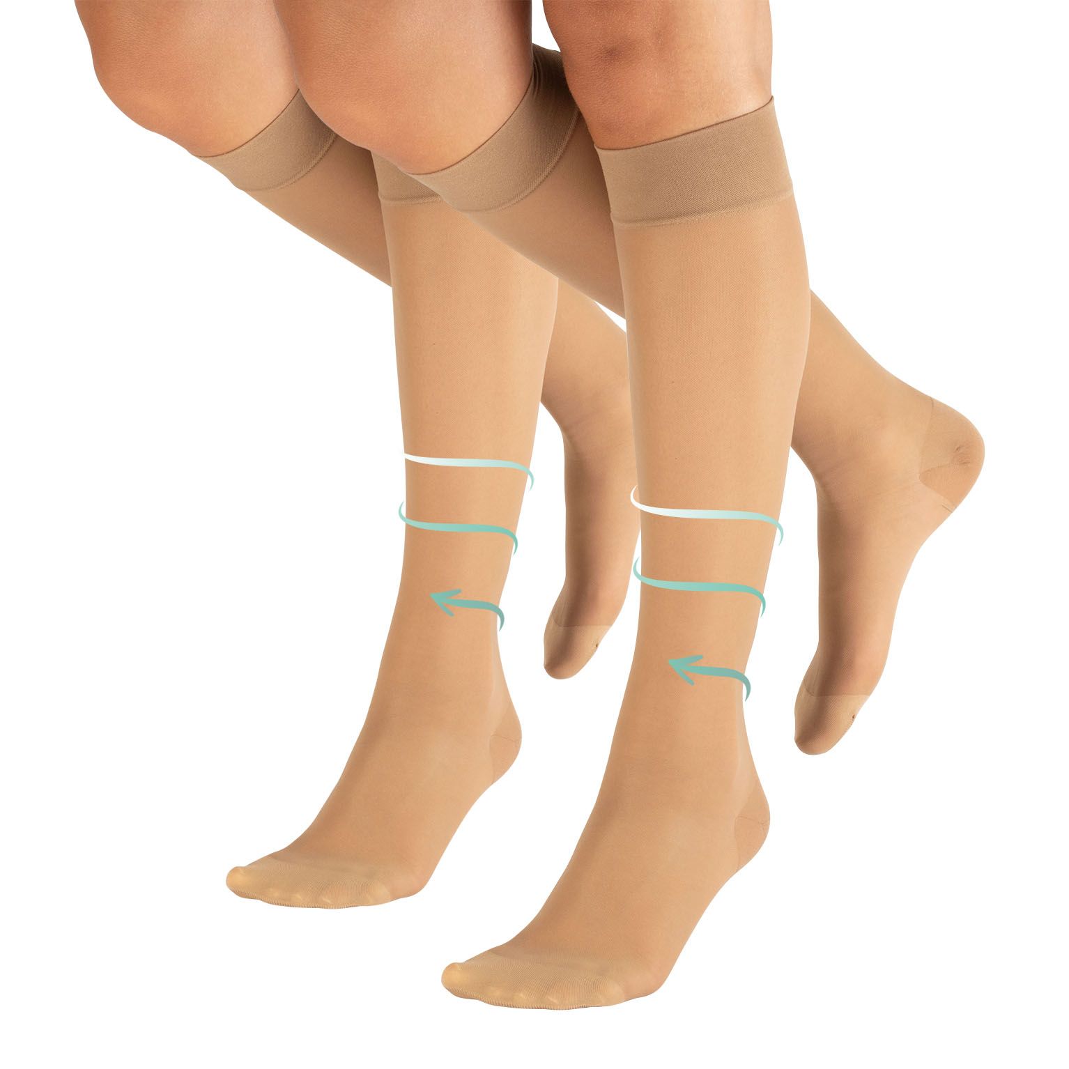 CALZITALY 2 Paia Calze Compressione Graduata Forte 140 den Calze Medicali 15-21 mm/Hg, Made in Italy