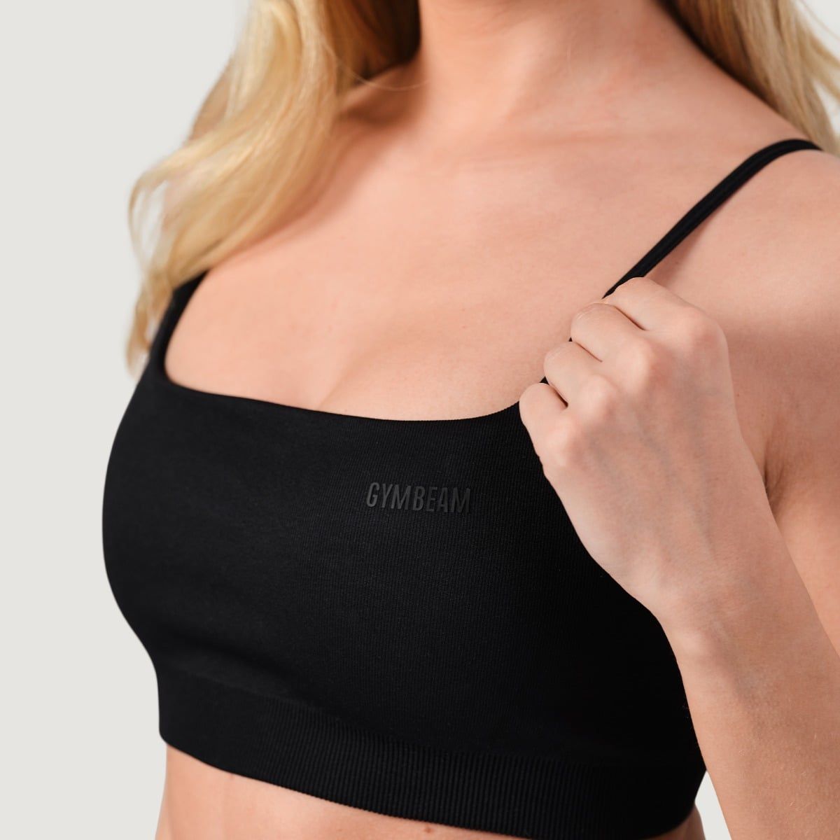 GymBeam Reggiseno sportivo donna NEO seamless con spalline Black