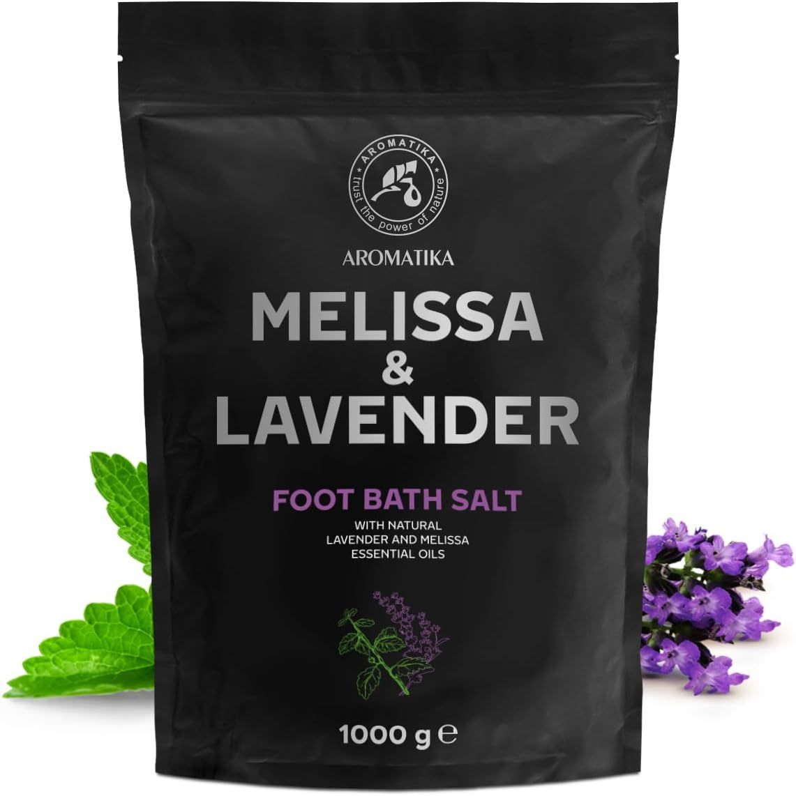 AROMATIKA Sale da pediluvio con sale marino e oli essenziali di lavanda e melissa