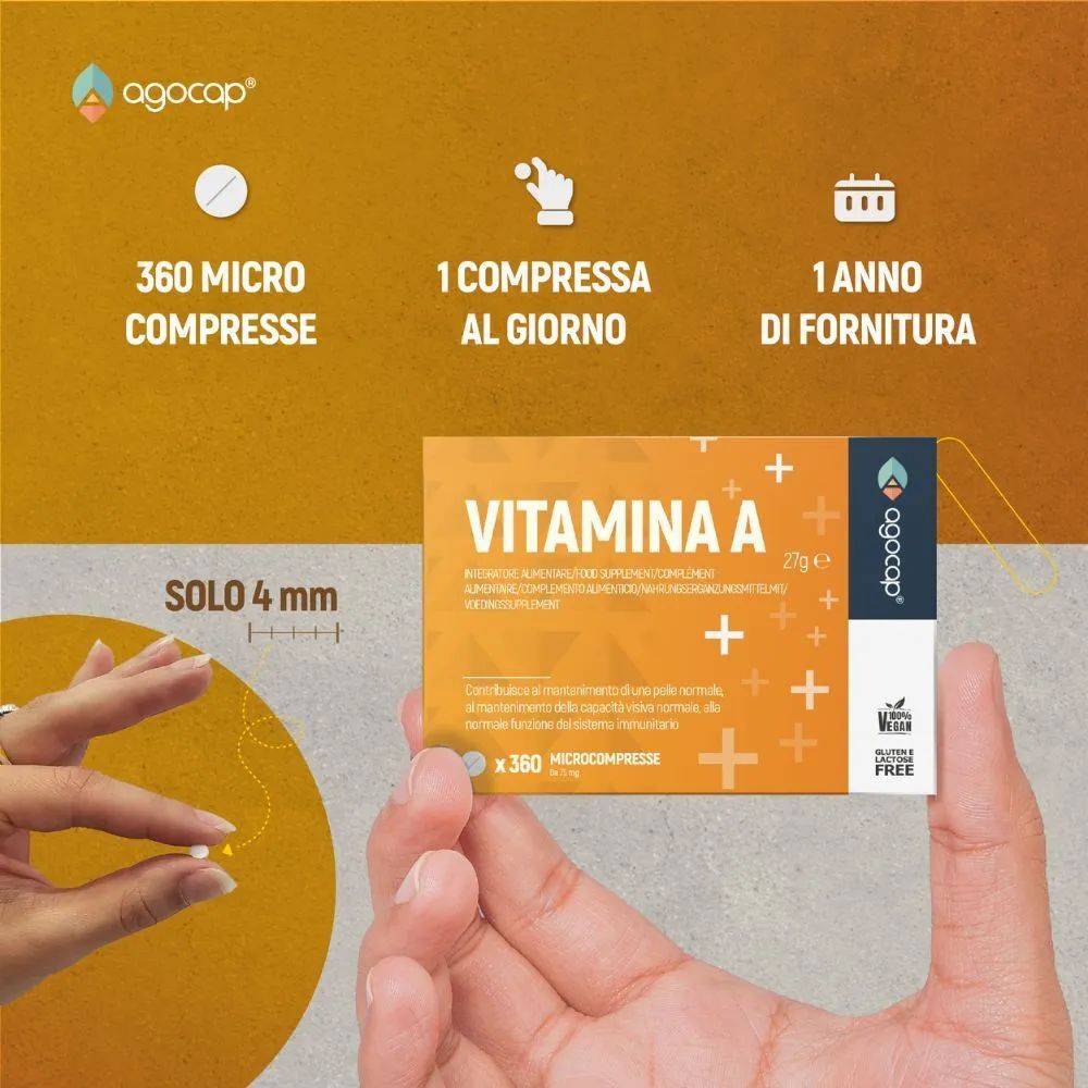 agocap - Vitamina A pura alto dosaggio 360 comprese