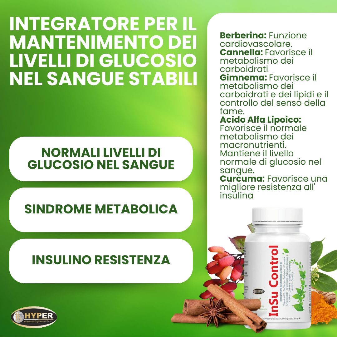 HYPER InSu Control Compresse Glicemia - Metabolismo dei Carboidrati -Insulino Resistenza.