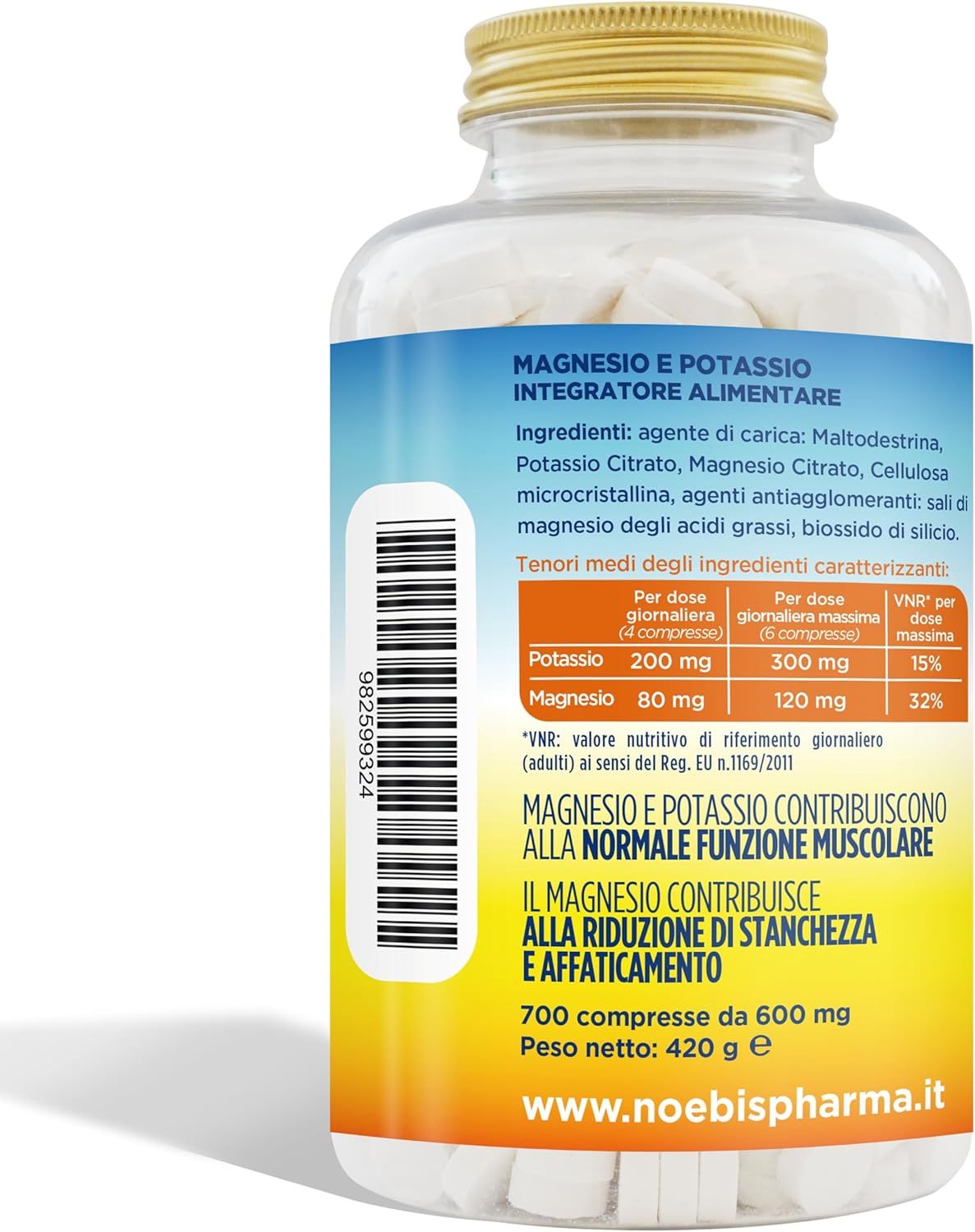 Noebis Pharma Magnesio e Potassio - Citrato di Magnesio e Potassio