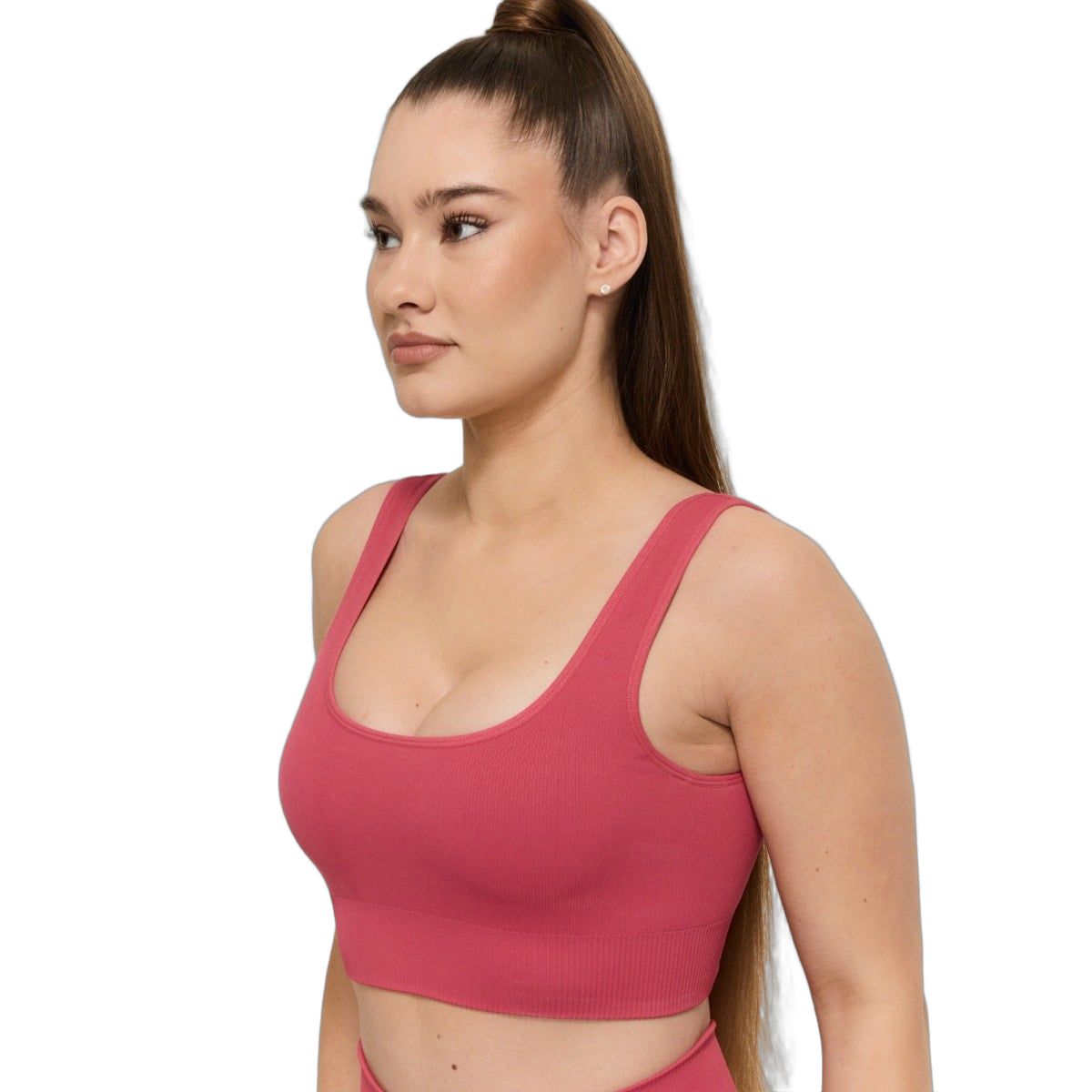 GymBeam Bralette donna senza cuciture in nylon ed elastan con spalline larghe