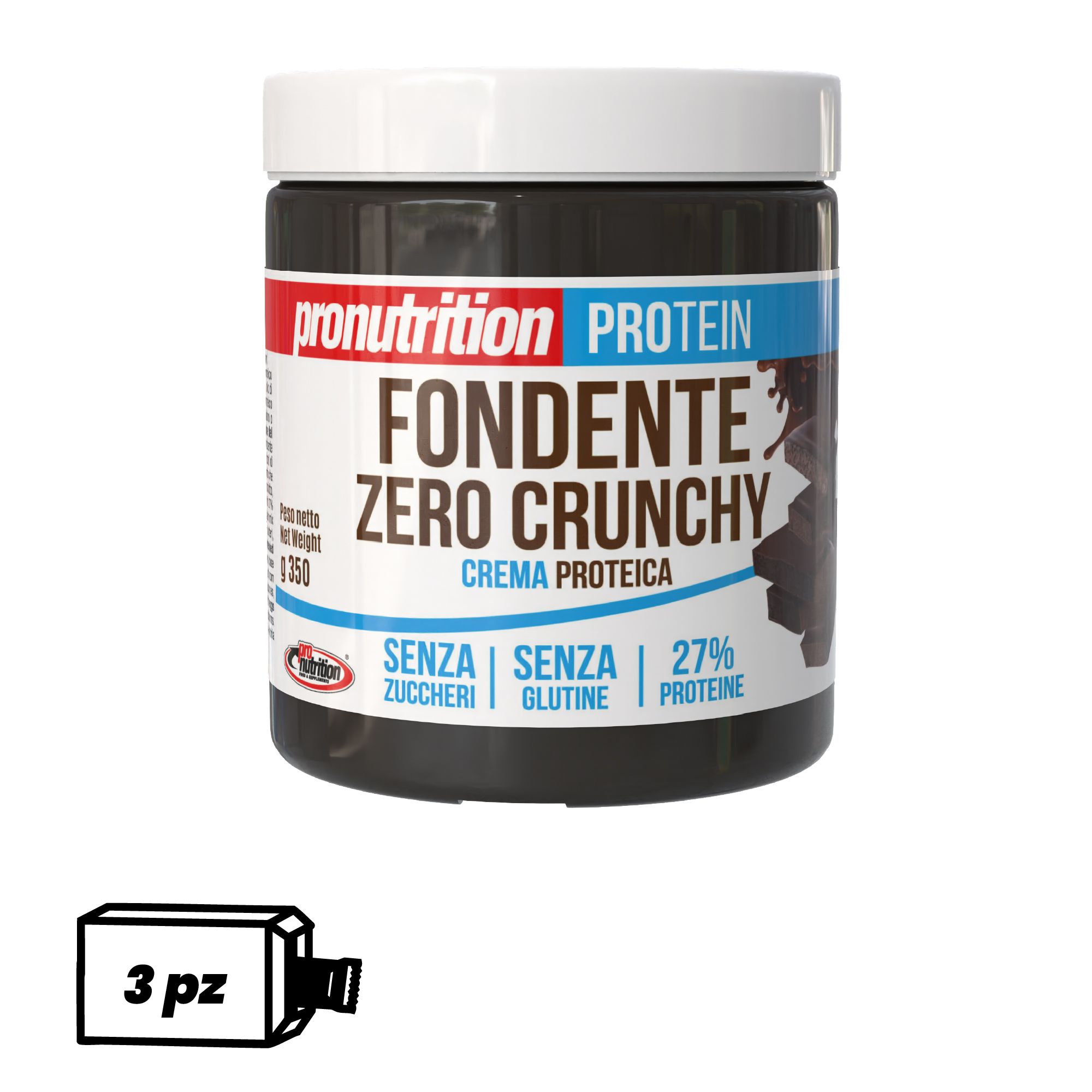 Pronutrition Crema proteica zero (3 x 350 gr, Fondente Crunchy)