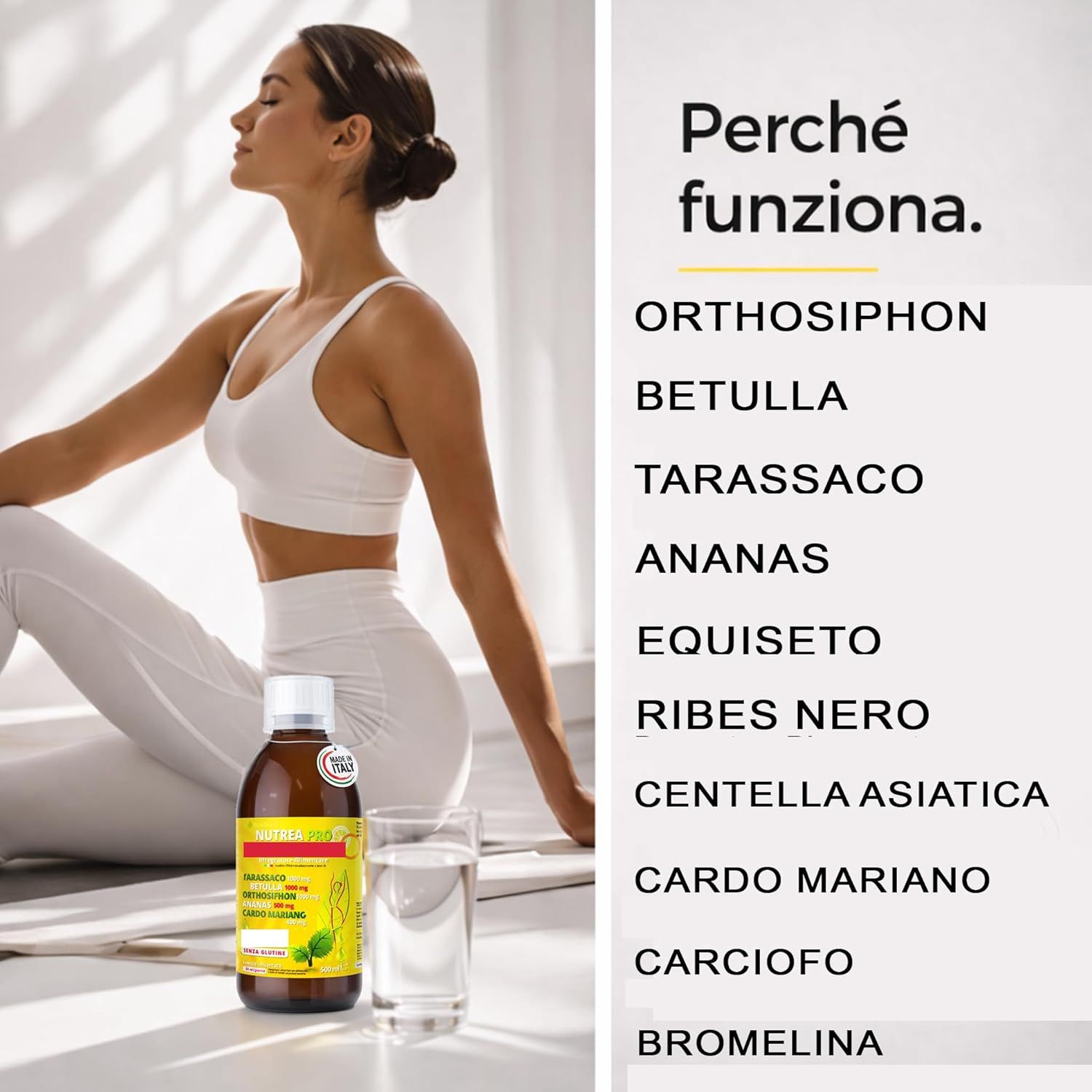 NUTREA PRO® 500ml - Diuretico drenante forte dimagrante anticellulite con 11 piante efficaci