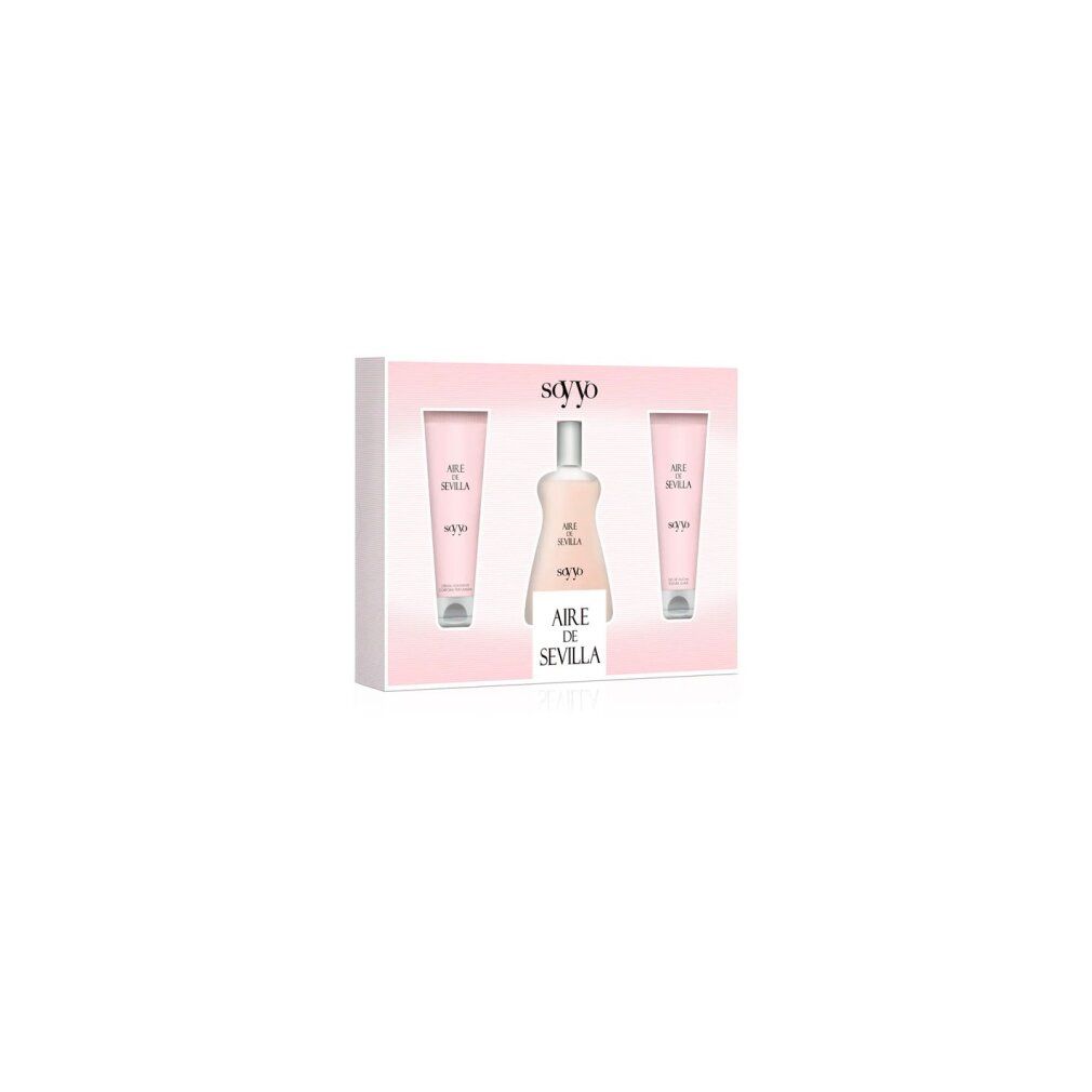 Set con eau de toilette e due creme corpo in confezione rosa tenue.