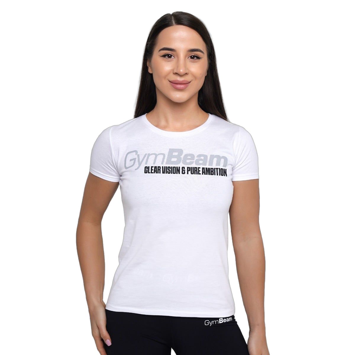 GymBeam T-shirt donna Pure Ambition slim bianca