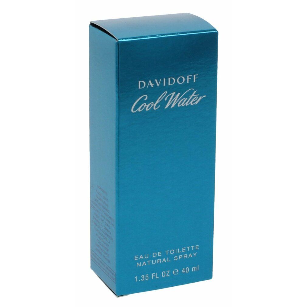 Confezione Davidoff Cool Water. Scatola blu con nome del prodotto.
