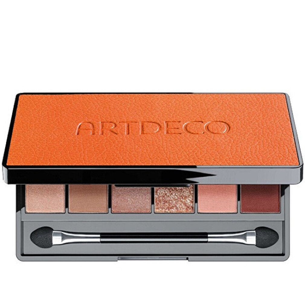 Palette ombretti con 7 tonalità e applicatore. Coperchio con logo ARTDECO. Coperchio arancione.