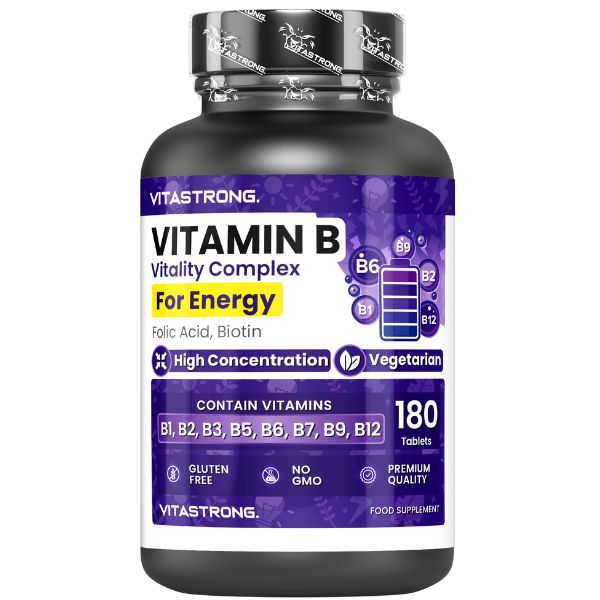 Vitastrong Complesso Vitamina B – 180 Compresse, Alta Potenza