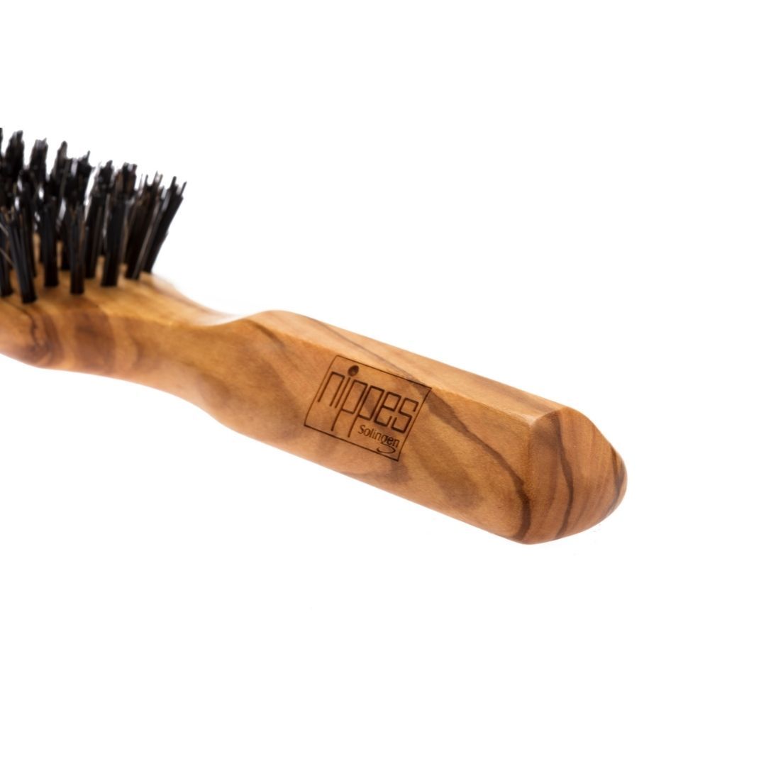Nippes Solingen OLIVIA Spazzola per capelli con setole in crine/nylon, legno d'ulivo