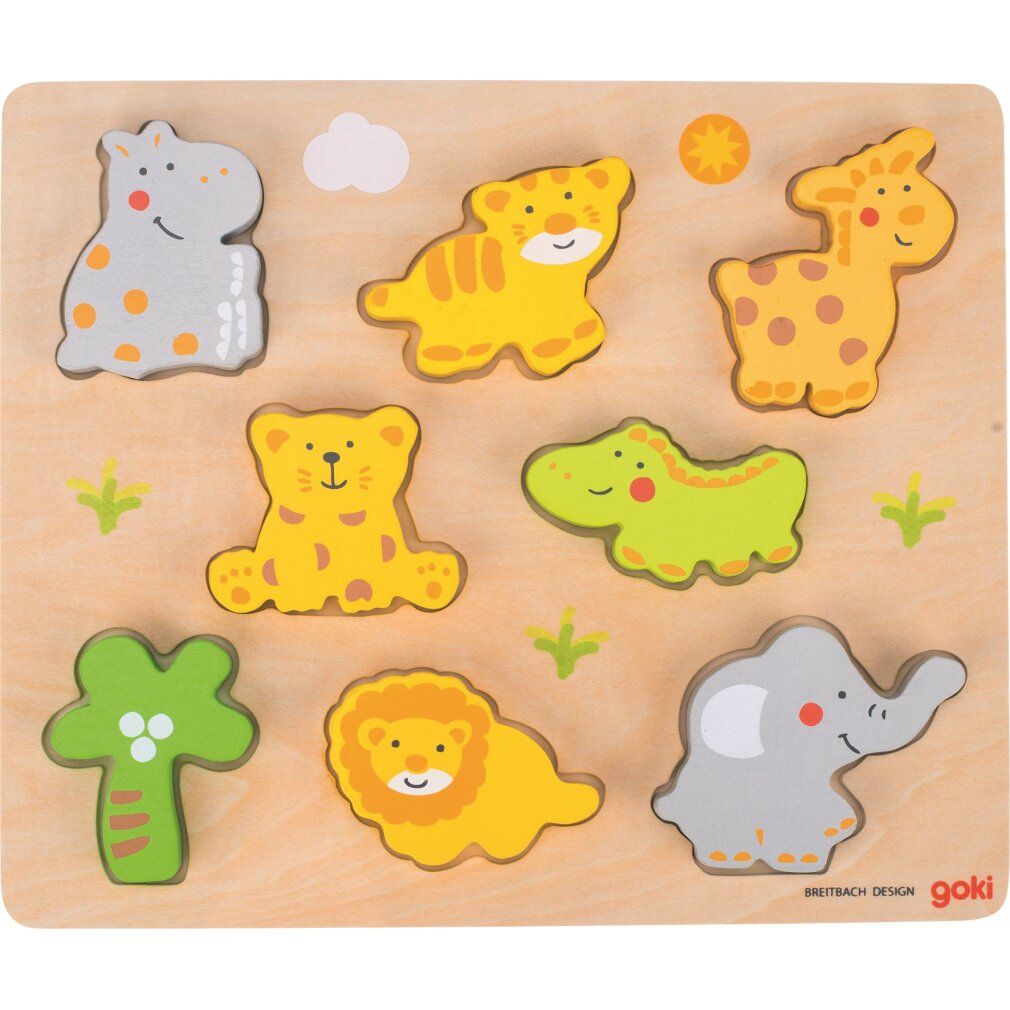 goki puzzle in legno animali selvatici