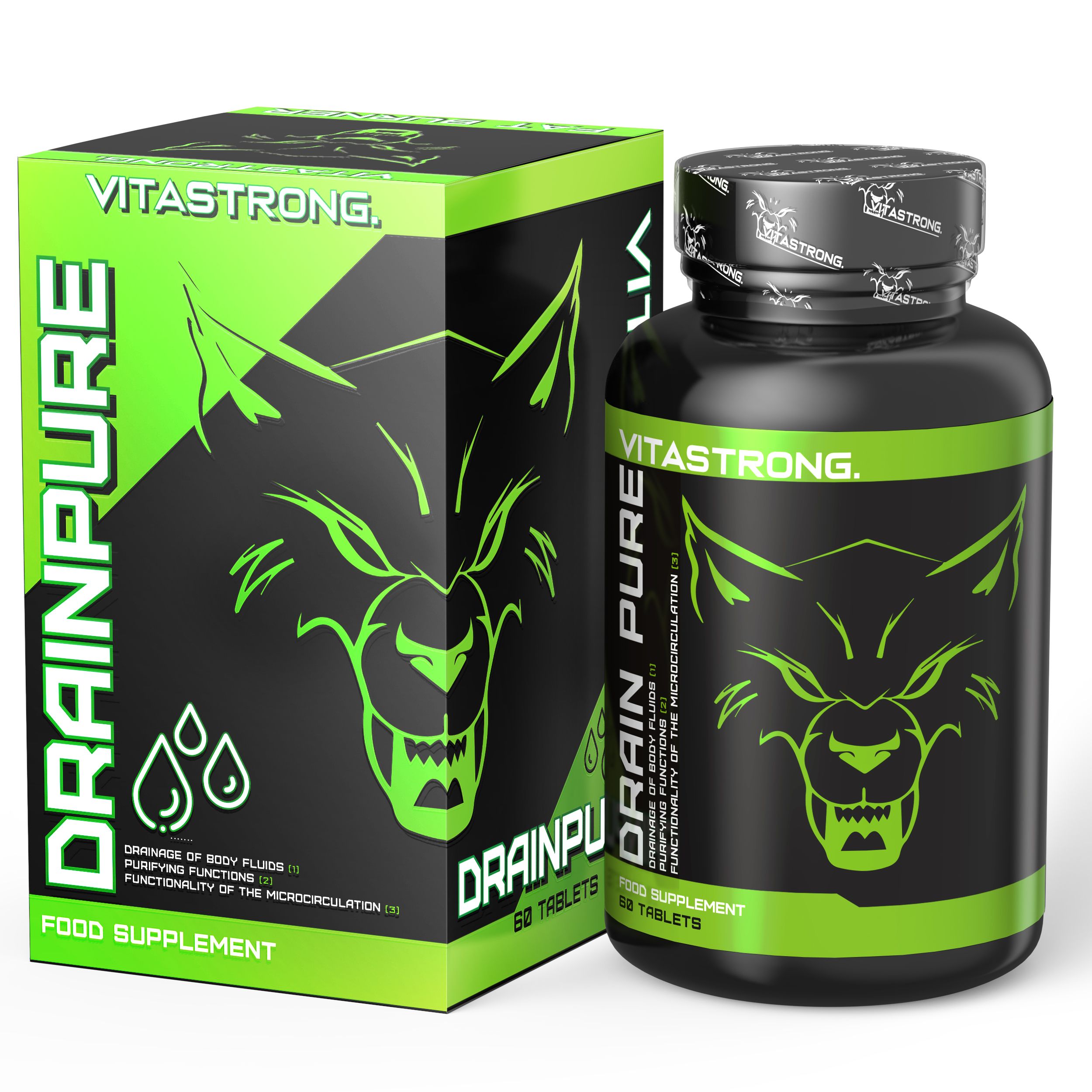 Vitastrong Drainpure - 60 Compresse, Effetto Drenante Naturale