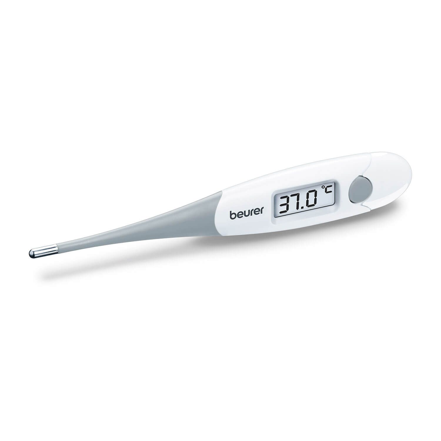 Termometro digitale Beurer bianco/grigio con display 37.0°C.