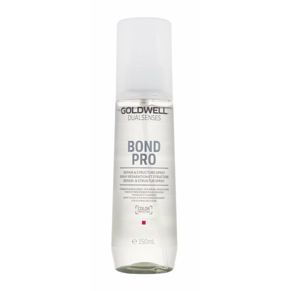 Flacone spray trasparente con tappo bianco. Scritta: GOLDWELL DUALSENSES BOND PRO. 150ml.