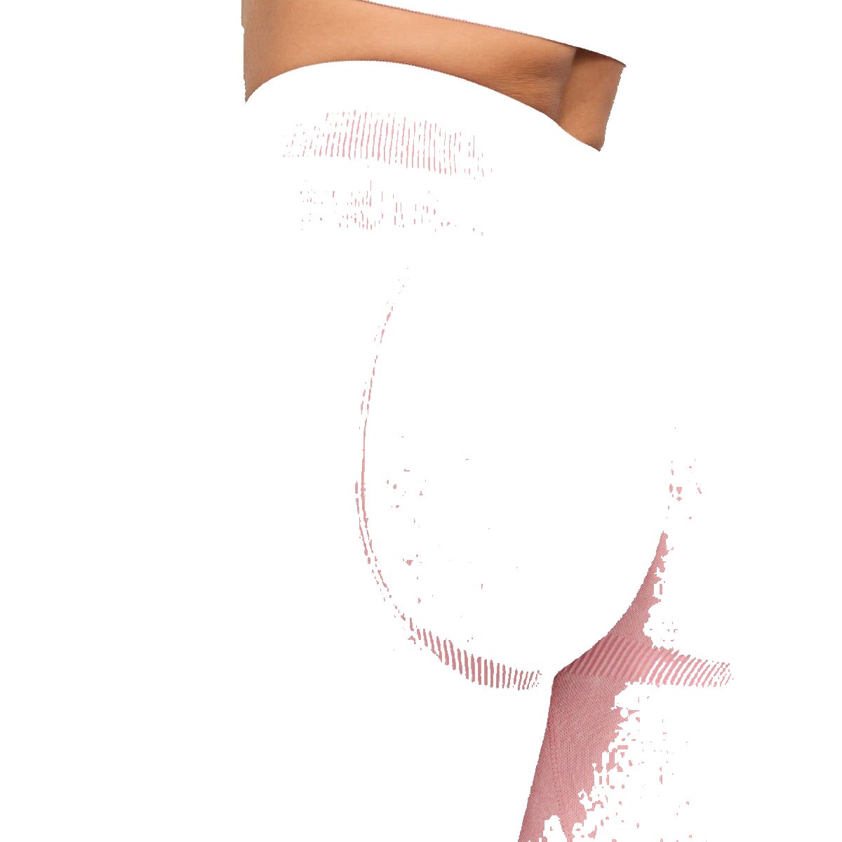 Vista ravvicinata dei leggings da donna rosa baby senza cuciture, focus sulla cintura.