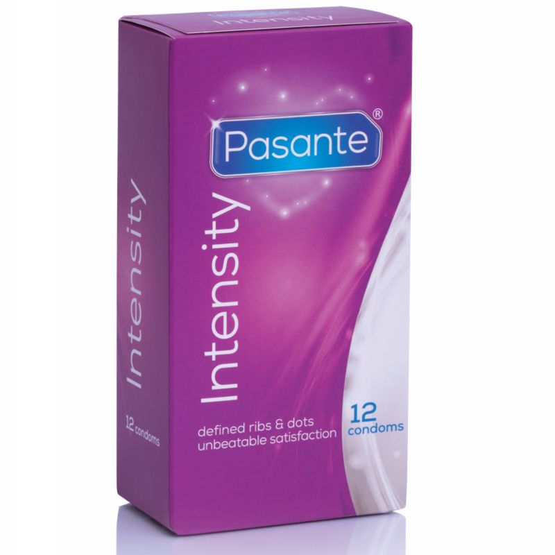Preservativi Pasante Ribs & Dots, 12 pezzi. Multi-testurizzati per sensazioni intense.