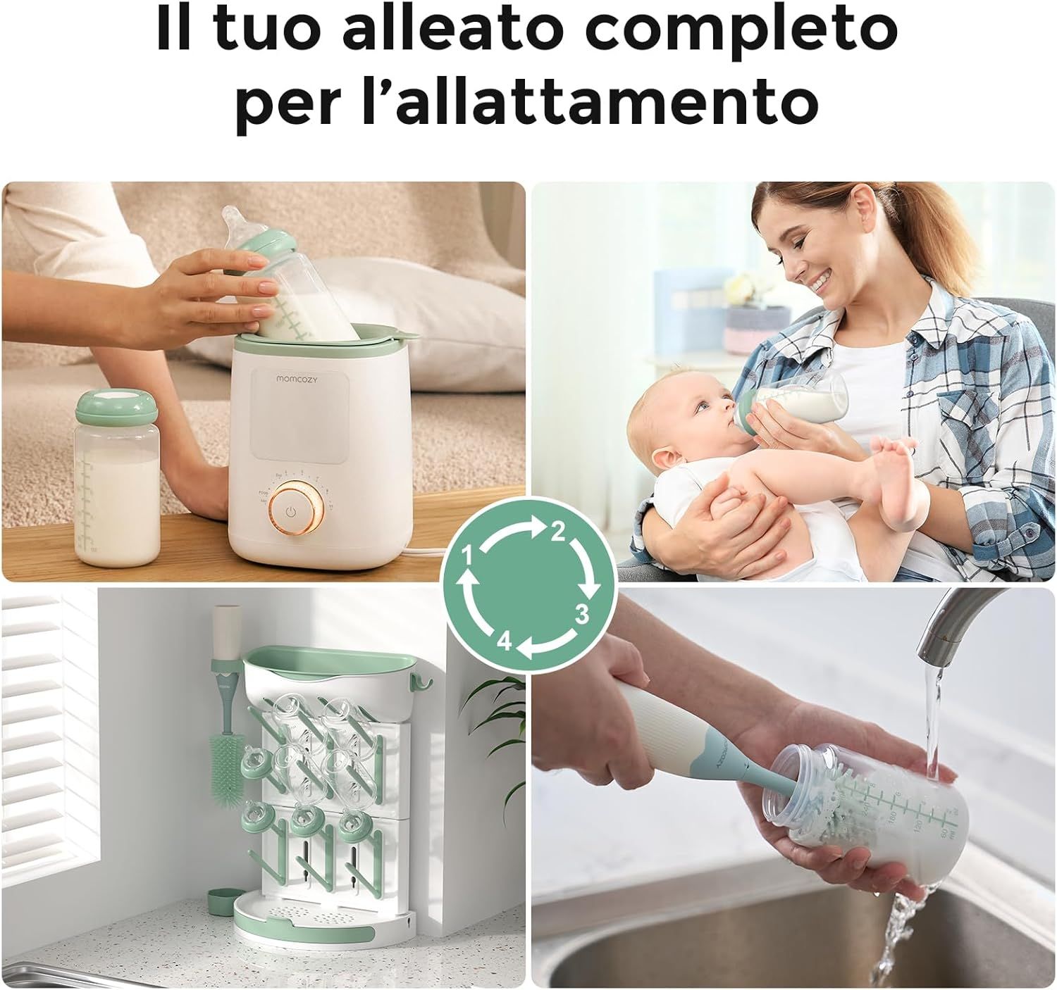 Conservazione naturale del latte materno con biberon per bambini Momcozy