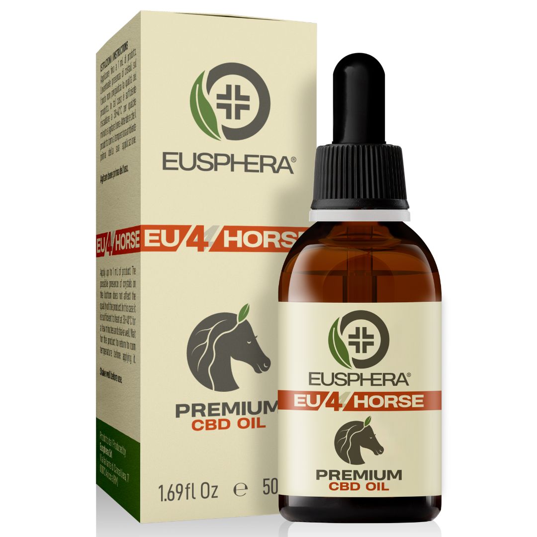 Olio CBD per la salute dei cavalli ad azione tranquillante - Eusphera EU4HORSE