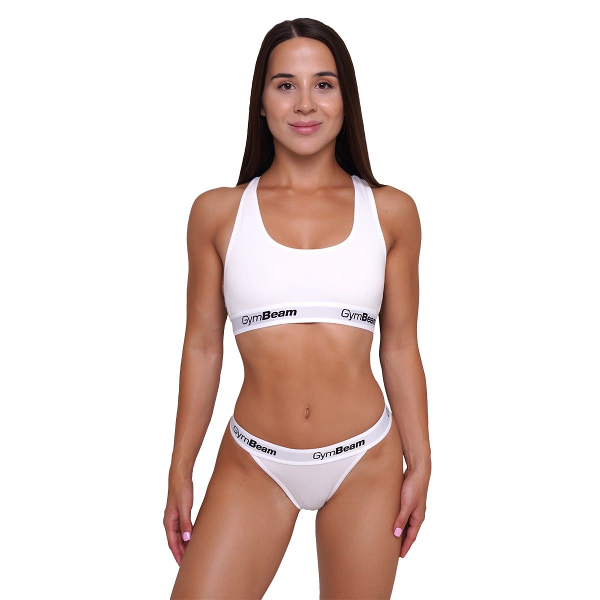 GymBeam Perizoma donna 3Pack tanga in cotone ed elastane bianco