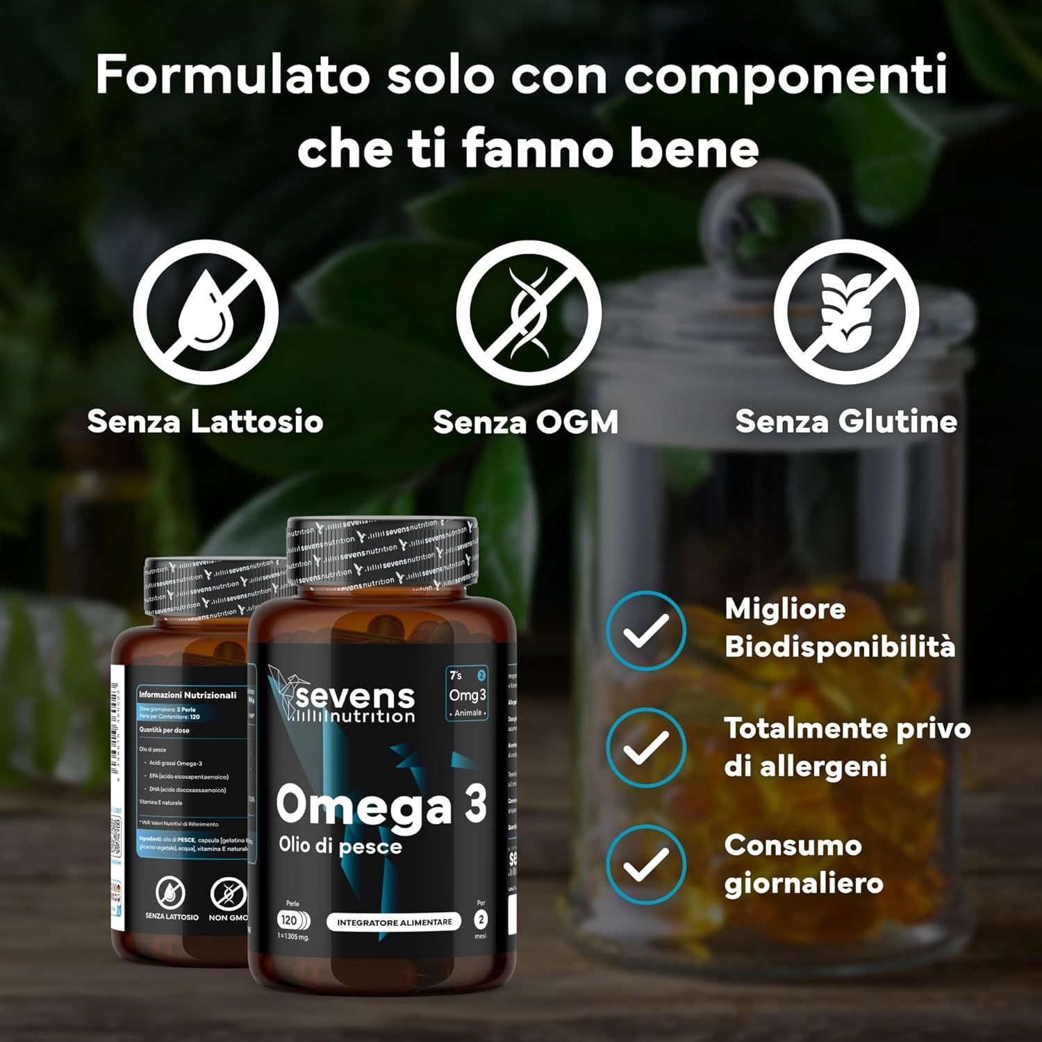 SEVENS NUTRITION Capsule di Omega 3 Olio di Pesce