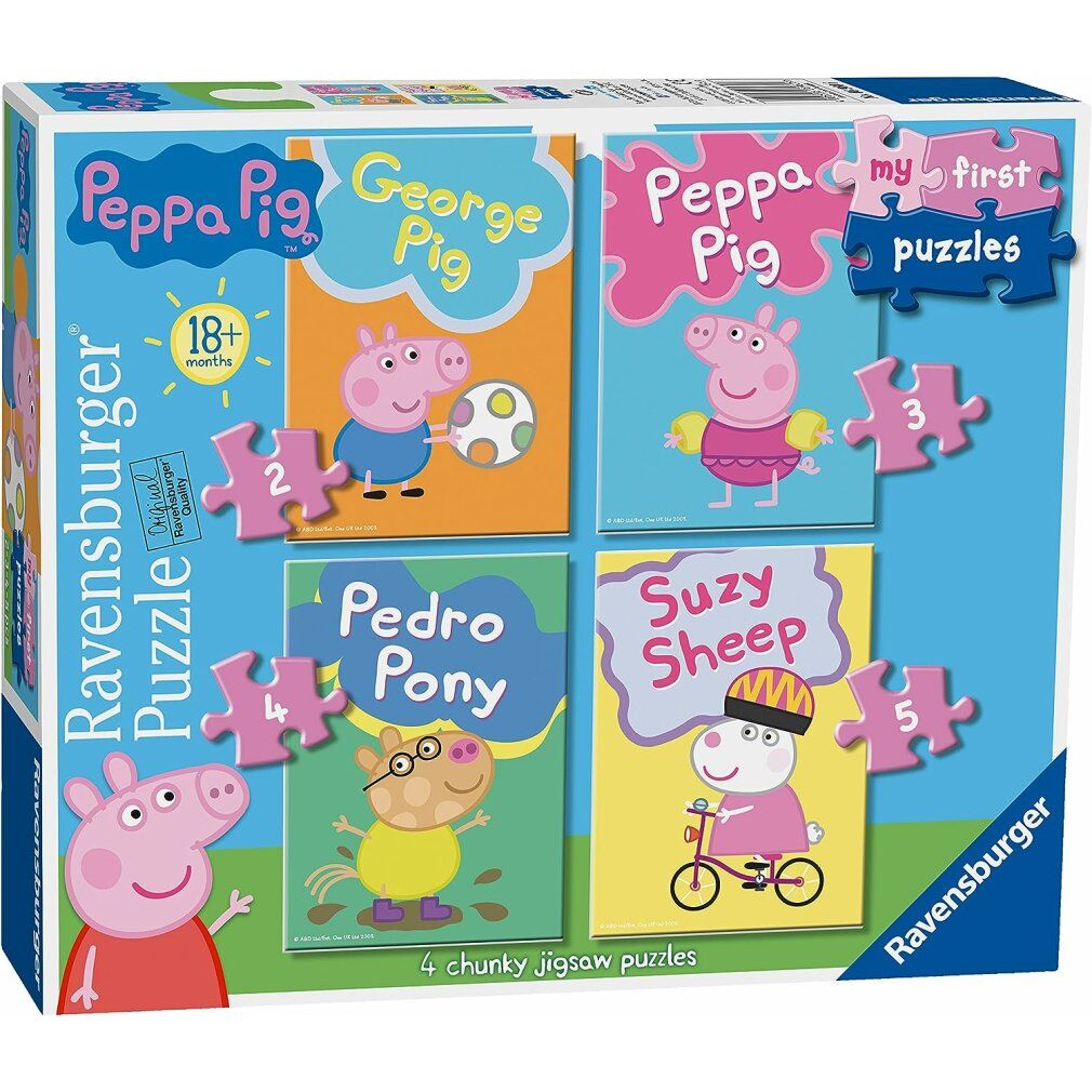 ravensburger Il mio primo puzzle di Peppa Pig 4in1 (2,3,4,5 pezzi)
