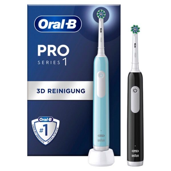 Oral-B Pro 1 PRO1CRSDUO spazzolino elettrico Adulto Spazzolino rotante-oscillante Nero, Turchese, B