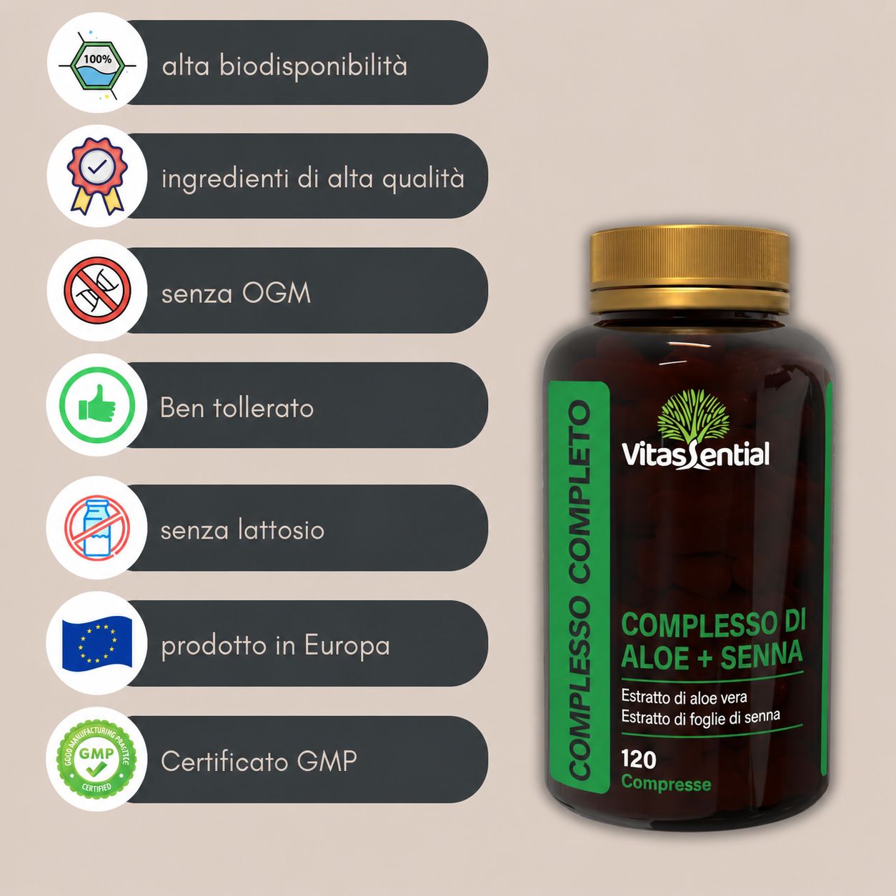 Vitassential Compresse Complesso Aloe + Senna