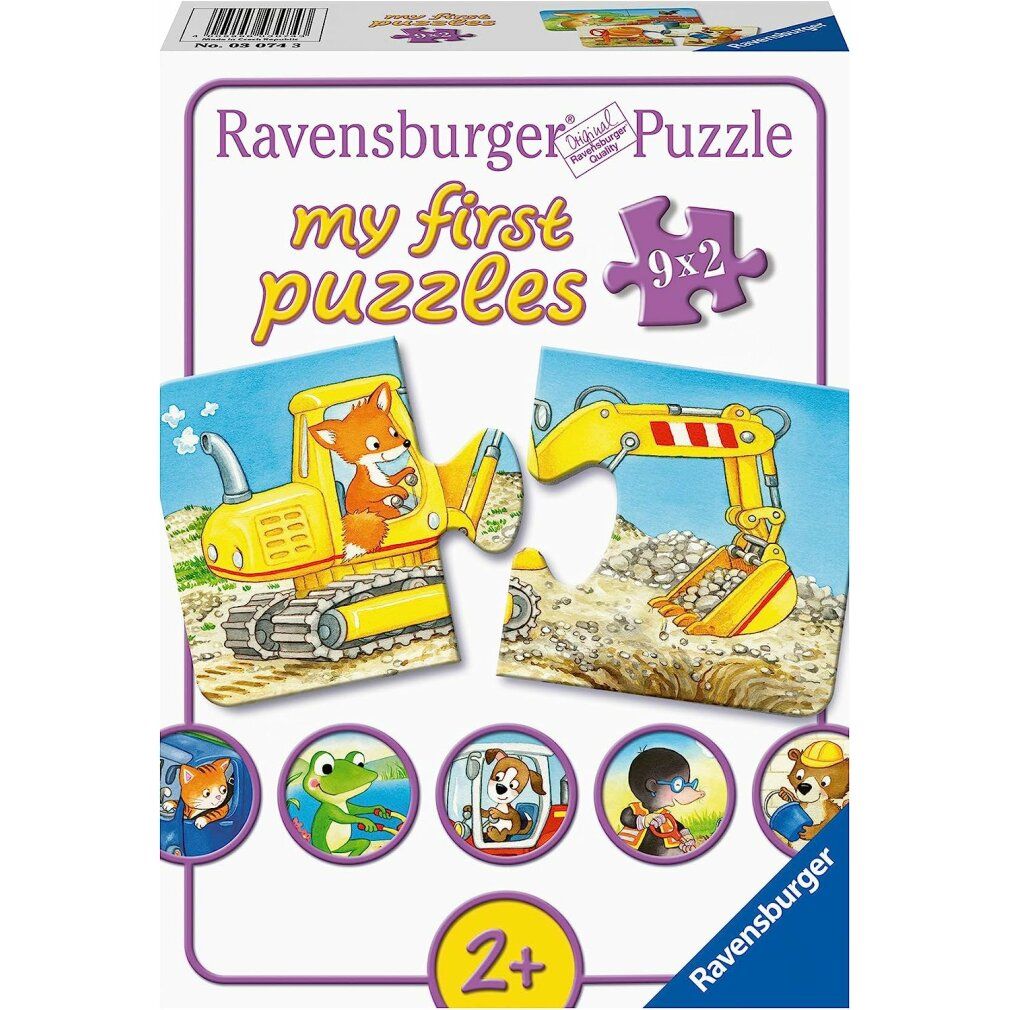 Puzzle Ravensburger Animali in costruzione - i miei primi puzzle - 9x2 pezzi - Puzzle per bambini