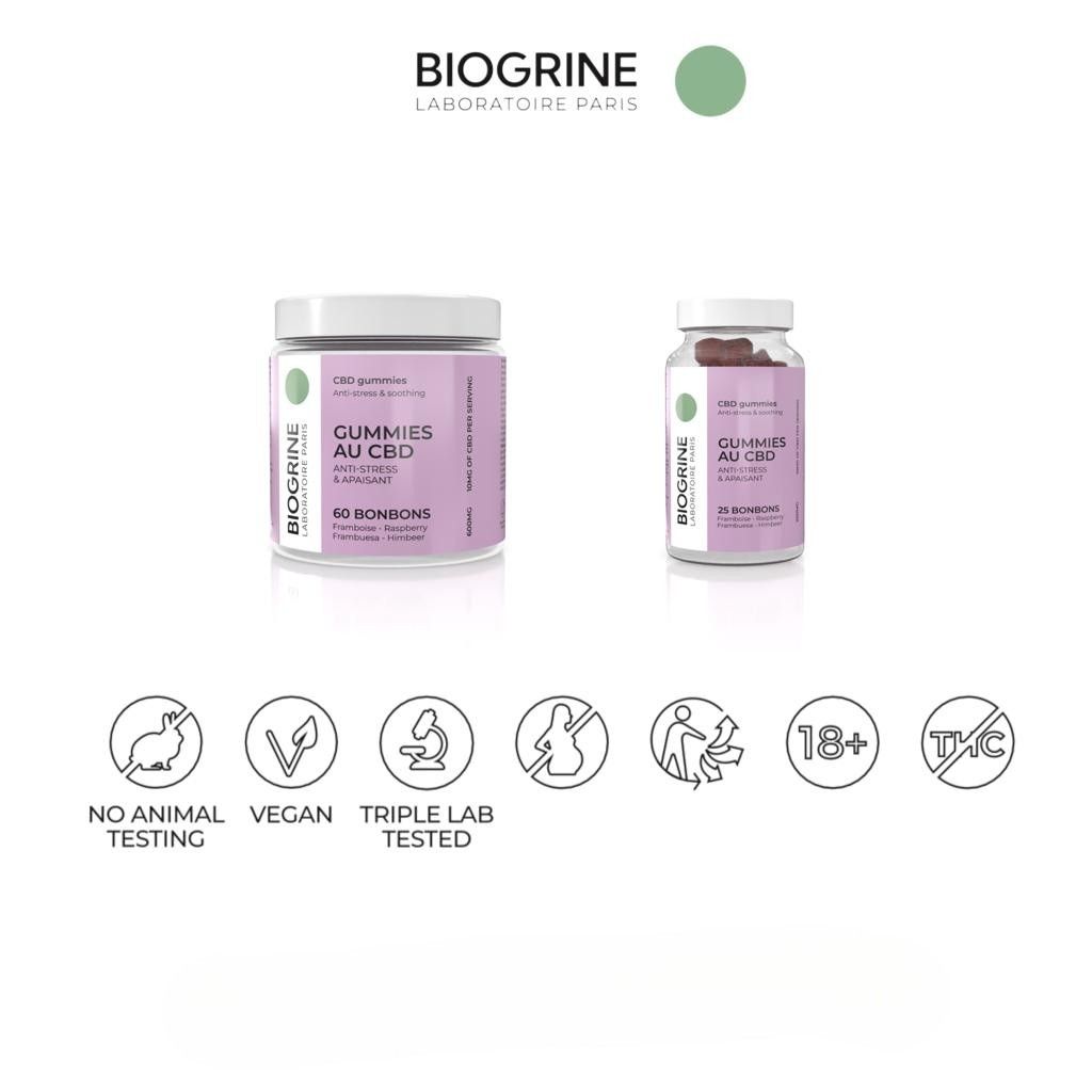 BIOGRINE Caramelle gommose CBD – Lampone