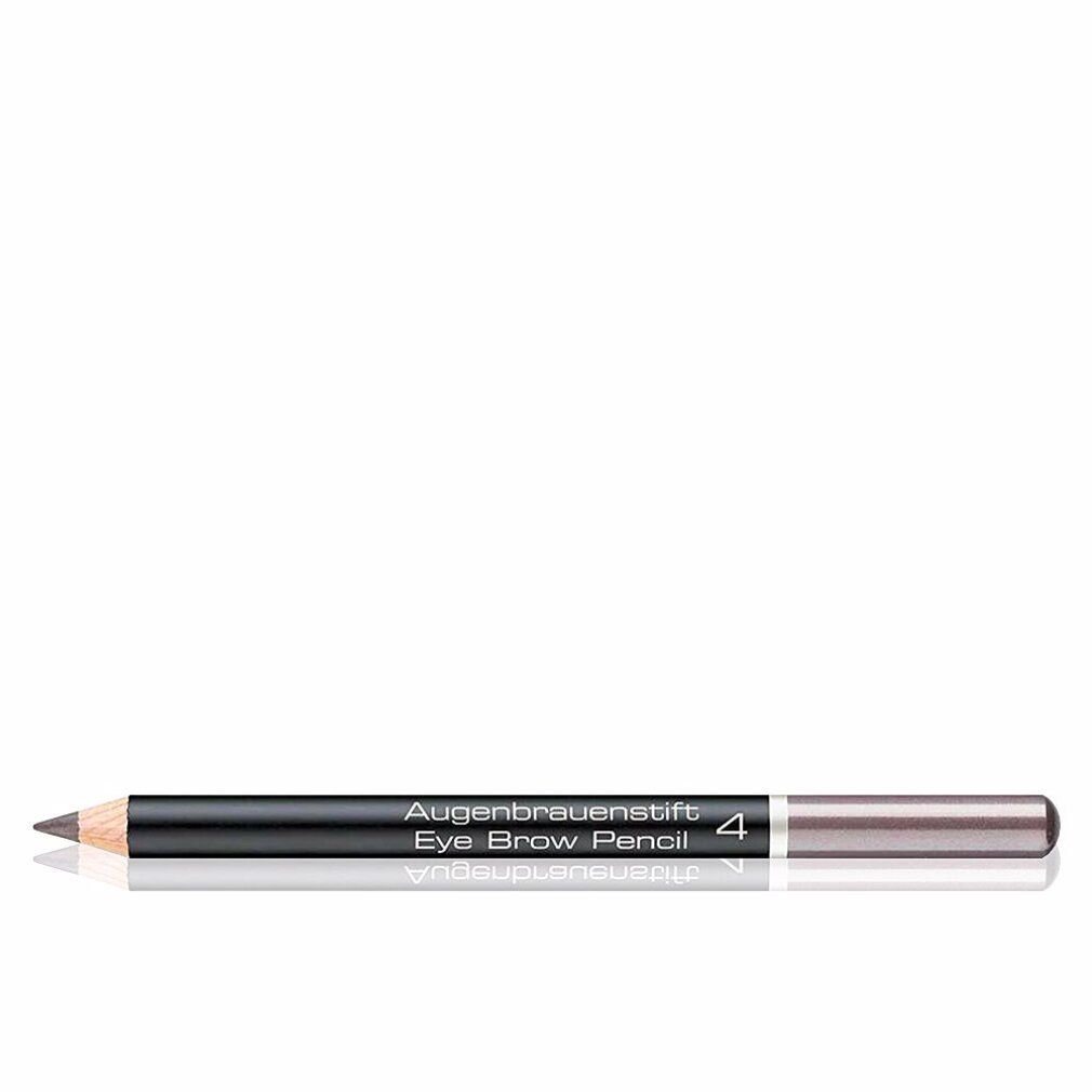 Matita per sopracciglia 4 Light Grey Brown. Matita nera con estremità argentata. Scritta: Augenbrauenstift, Eye Brow Pencil, 4.
