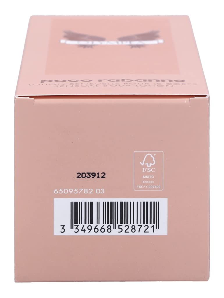 Confezione e flacone rosa. Logo Olympea con ali e scritta. Scritta Paco Rabanne. 200 ml.