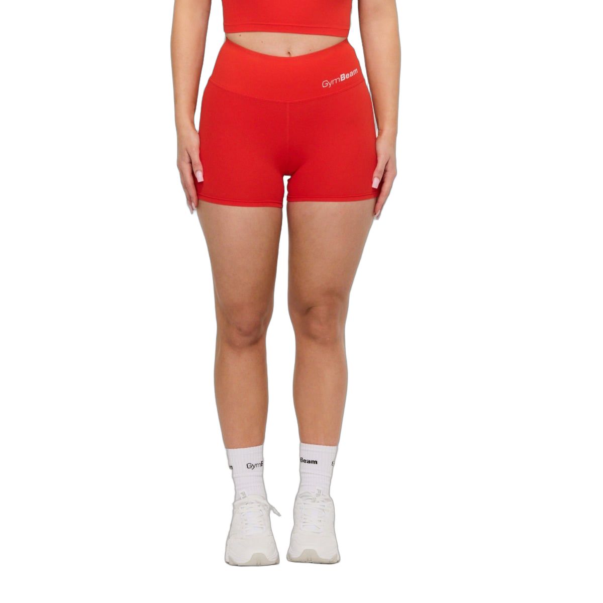 GymBeam Pantaloncini donna BEAT Tangerine slim a vita alta