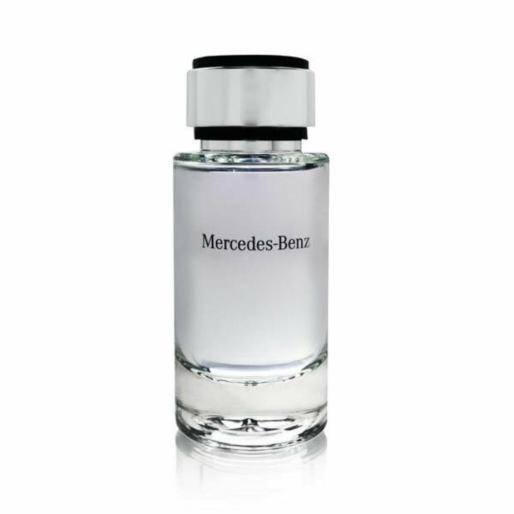 Flacone in vetro con tappo argentato. Scritta Mercedes-Benz.