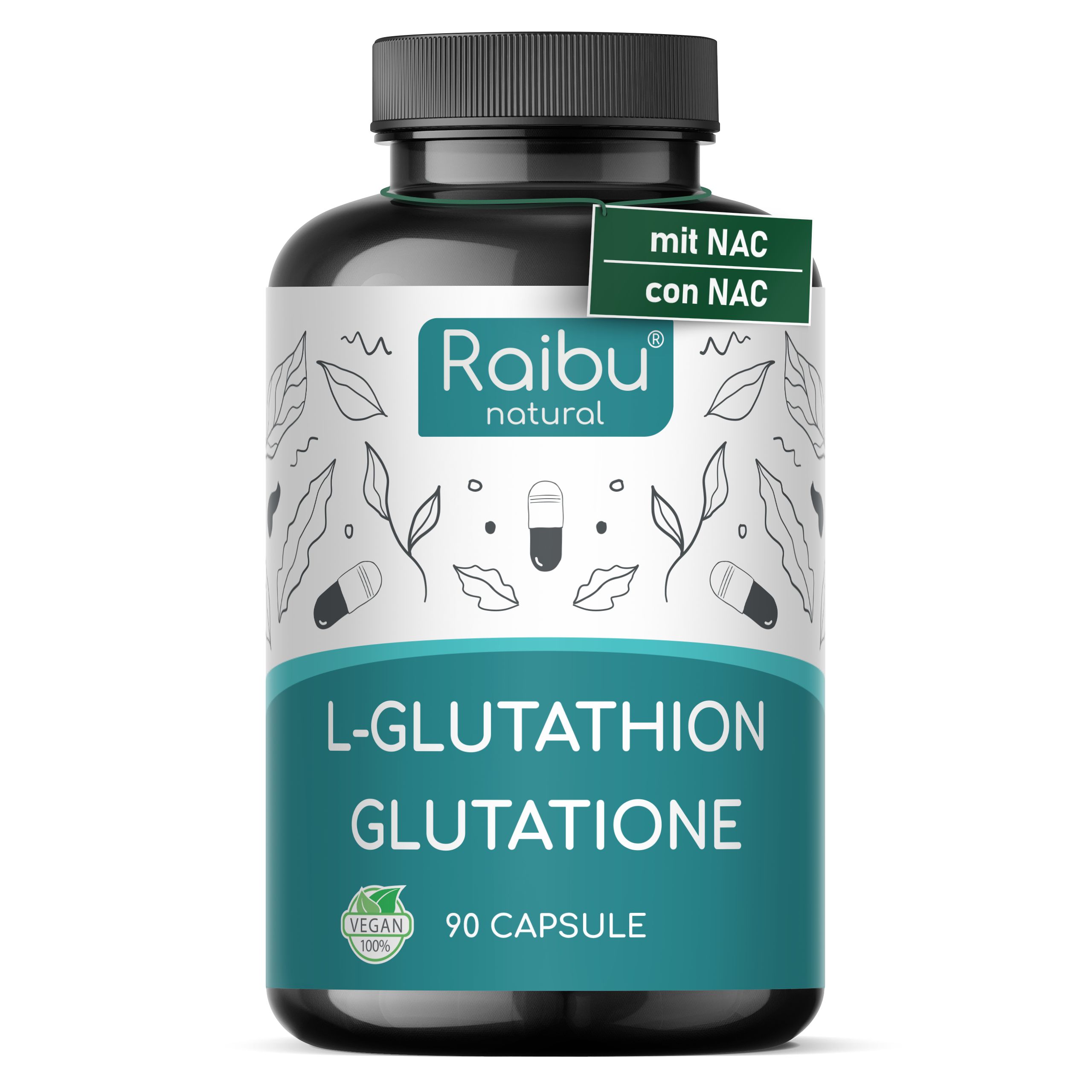 Glutatione Capsule Alto Dosaggio con NAC - RAIBU