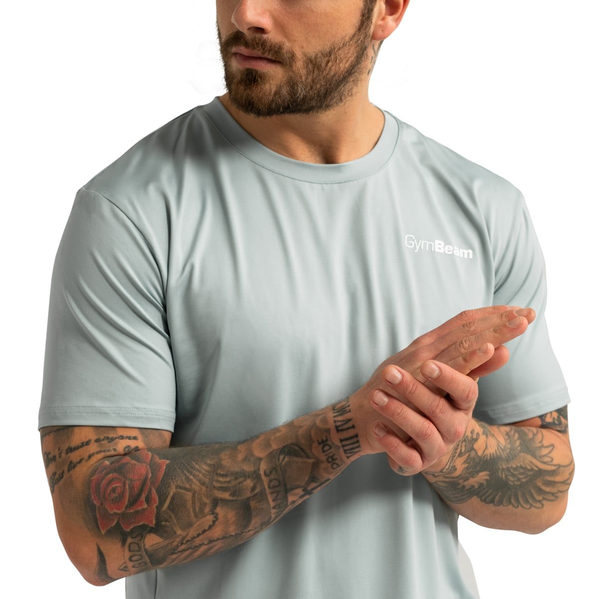 GymBeam T-shirt uomo Limitless regular manica corta Eucalypt